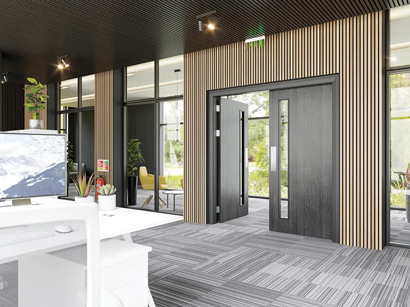 Deanta Flush Dark Grey Ash Door