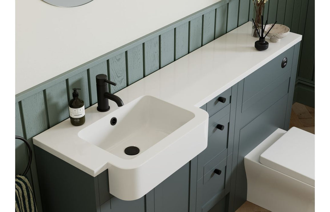 Haven 1536mm Standard Basin, WC & 3 Drawer Unit Pack - Matt Green Camo