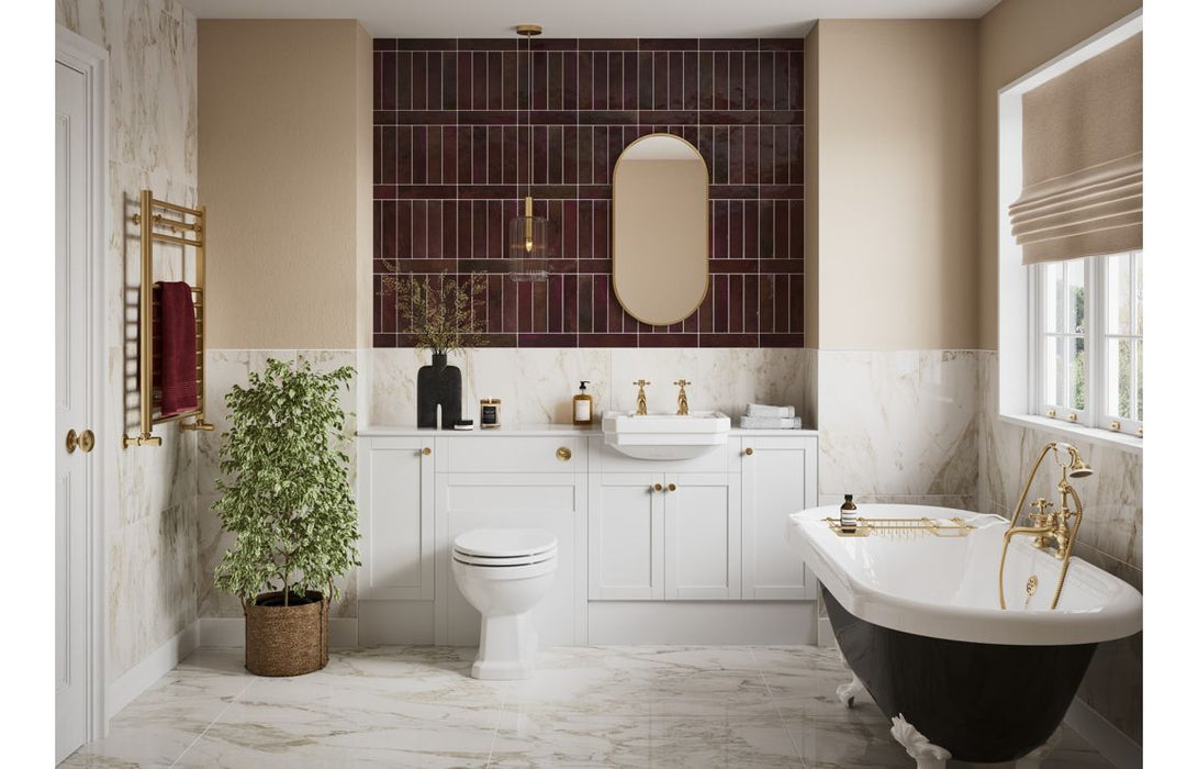 Haven 1536mm Standard Basin, WC & 1 Door Unit Pack - Matt White