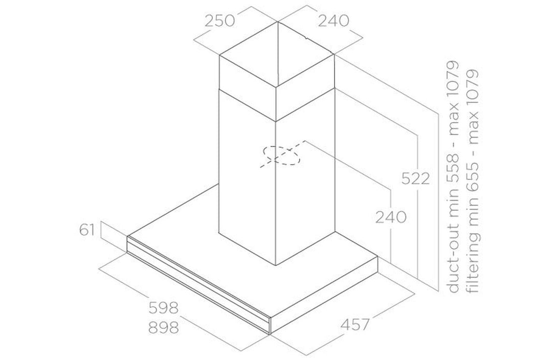 Elica Adéle 90cm Chimney Hood - Matt Black