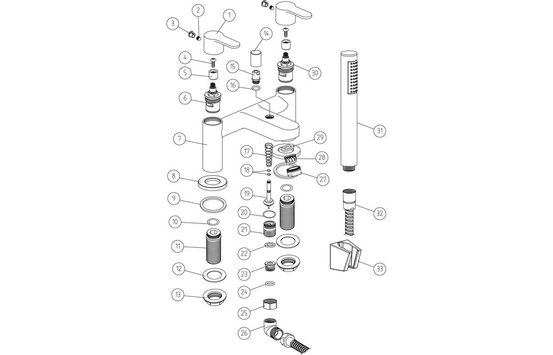 Albano Bath/Shower Mixer & Shower Kit - Chrome