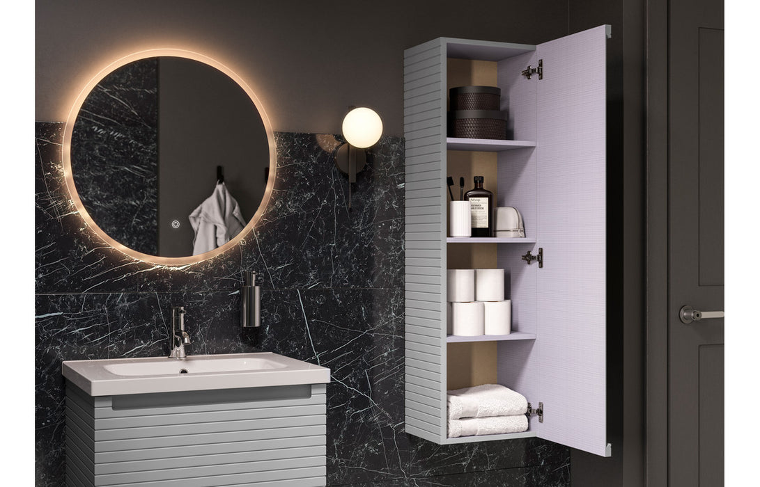 Parallel 615mm Wall Hung 1 Drawer Basin Unit & 0TH Thin Edge Basin - Matt Mineral Grey