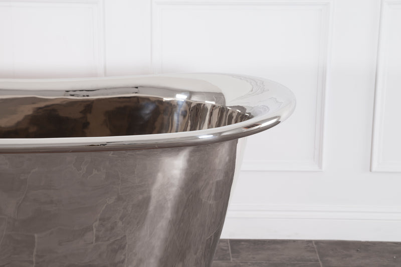 Hurlingham Allingham Nickel Bath 1730x710 Freestanding Nickel Bathtub