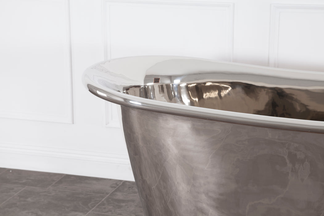 Hurlingham Allingham Nickel Bath 1730x710 Freestanding Nickel Bathtub