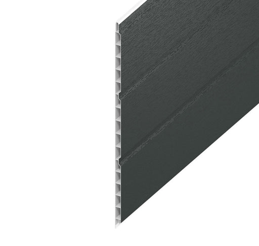 Anthracite Grey Woodgrain Hollow Soffit Board (5m Length)