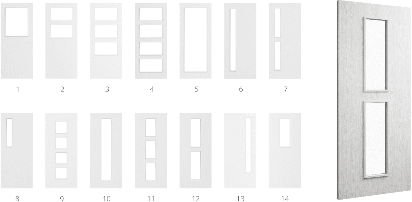 Deanta Flush Light Grey Ash Horizontal Inlay Door