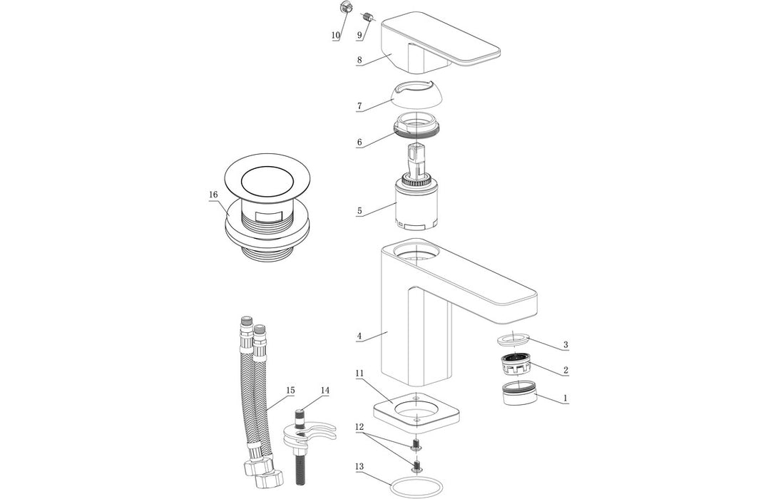 Ardina Cloakroom Basin Mixer & Waste - Chrome