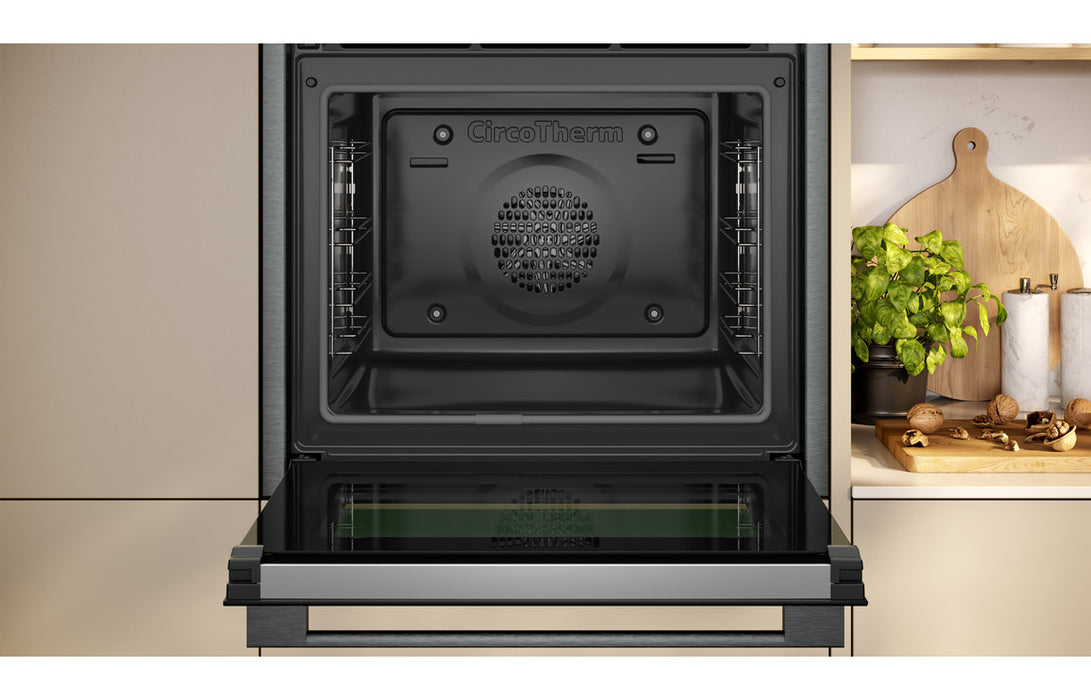 Neff N70 B24CR71G0B Single Pyrolytic Oven - Black w/Graphite Trim