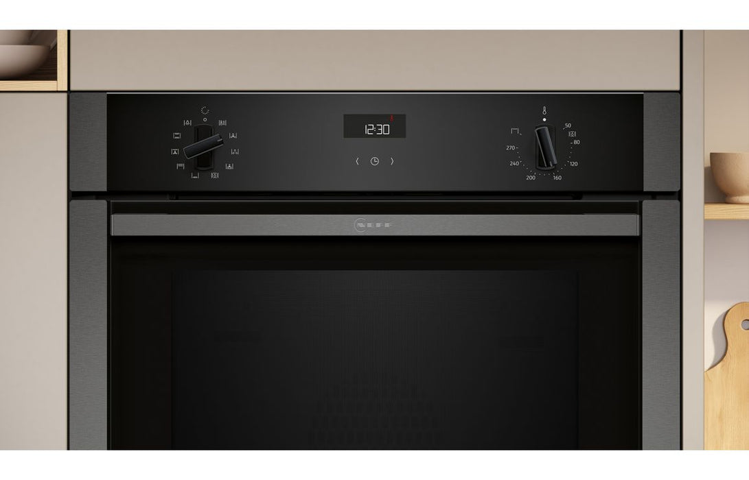 Neff N50 B3ACE4AG3B Single Slide&Hide® Electric Oven - Graphite Grey