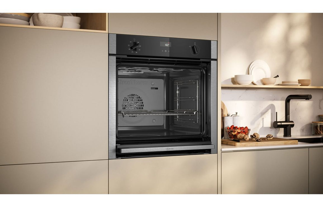 Neff N50 B4ACF1AN3B Single Slide&Hide® Electric Oven - St/Steel