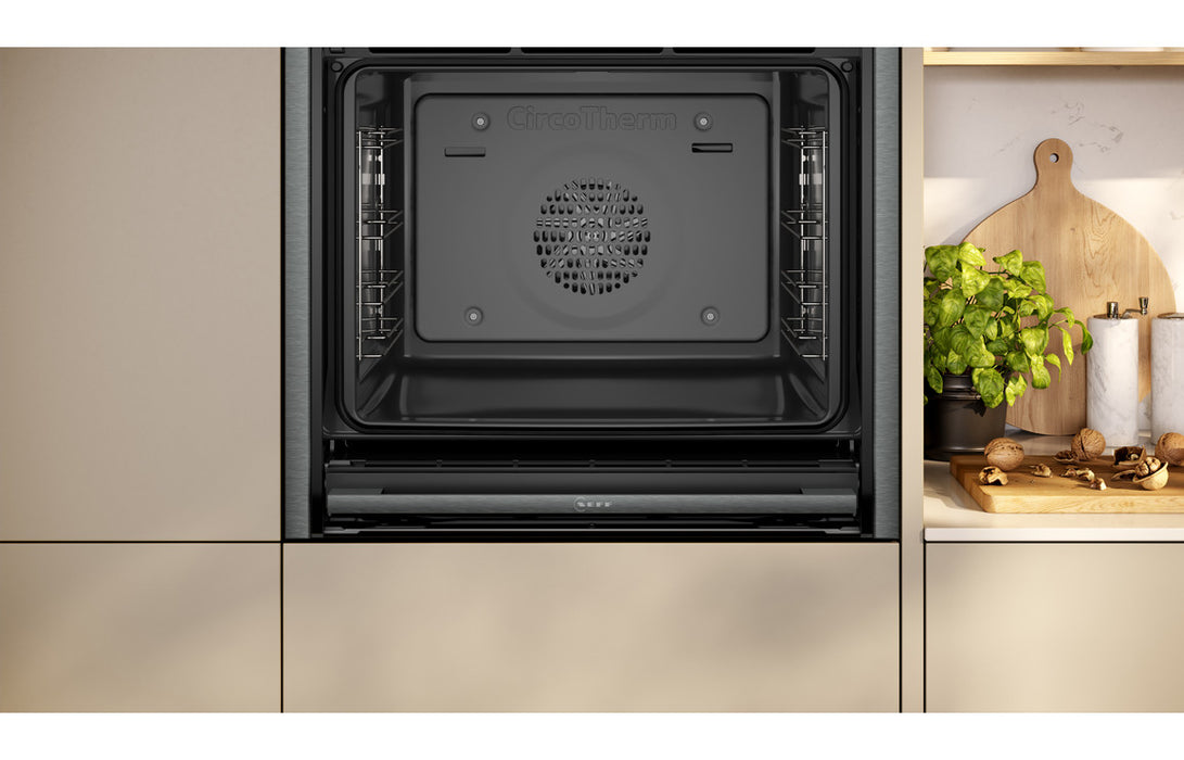 Neff N70 B54CR31G0B Single Slide & Hide® Electric Oven - Black w/Graphite Grey Trim