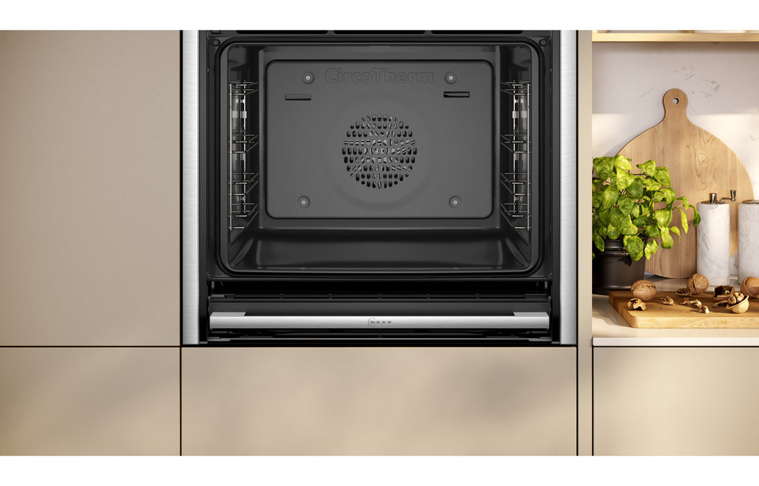 Neff N70 B54CR31N0B Single Slide & Hide® Electric Oven - Black w/Steel Trim