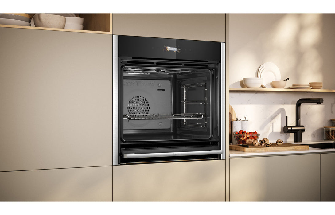 Neff N70 B54CR31N0B Single Slide & Hide® Electric Oven - Black w/Steel Trim
