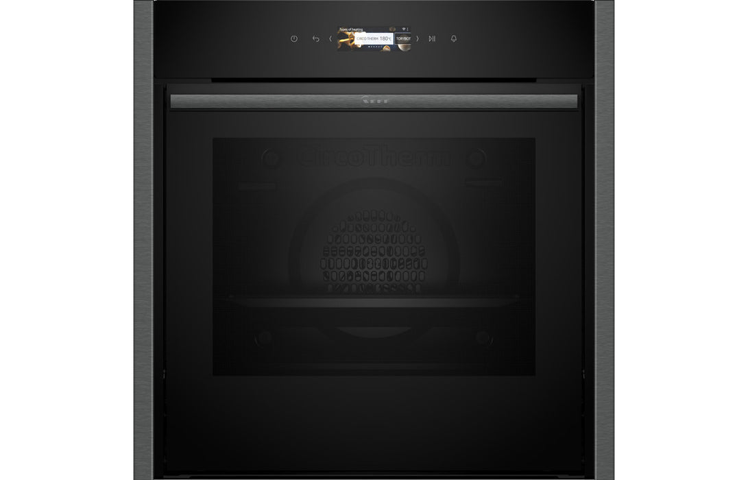 Neff N70 B54CR71G0B Single Slide & Hide® Pyrolytic Oven - Black w/Graphite Trim
