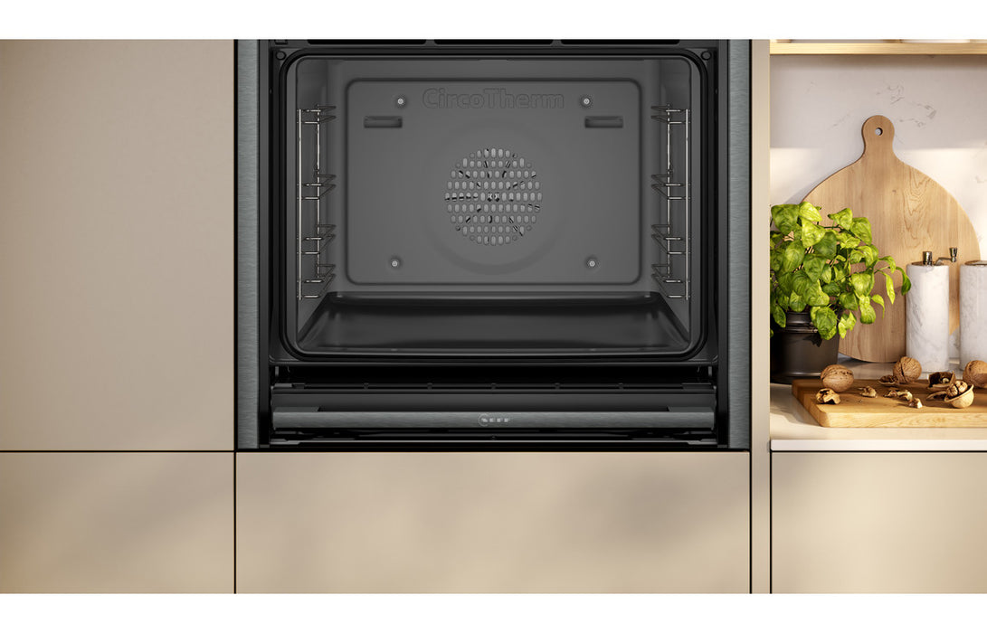 Neff N90 B64CS51G0B Single Slide & Hide® Electric Oven - Black w/Graphite Trim