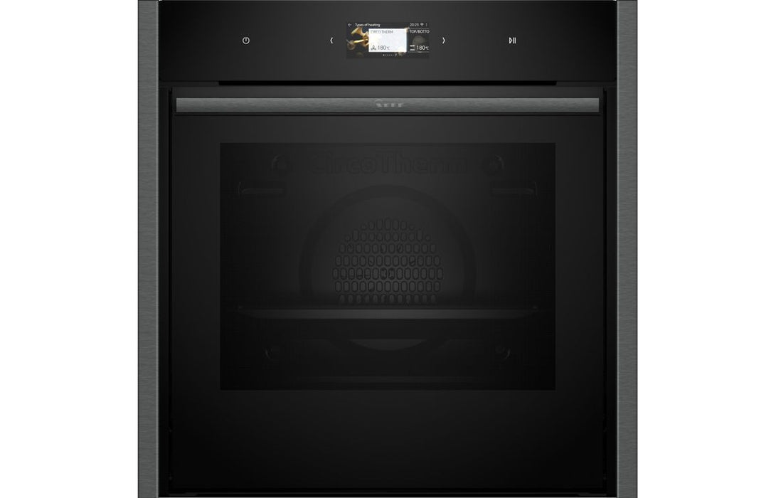 Neff N90 B64CS51G0B Single Slide & Hide® Electric Oven - Black w/Graphite Trim