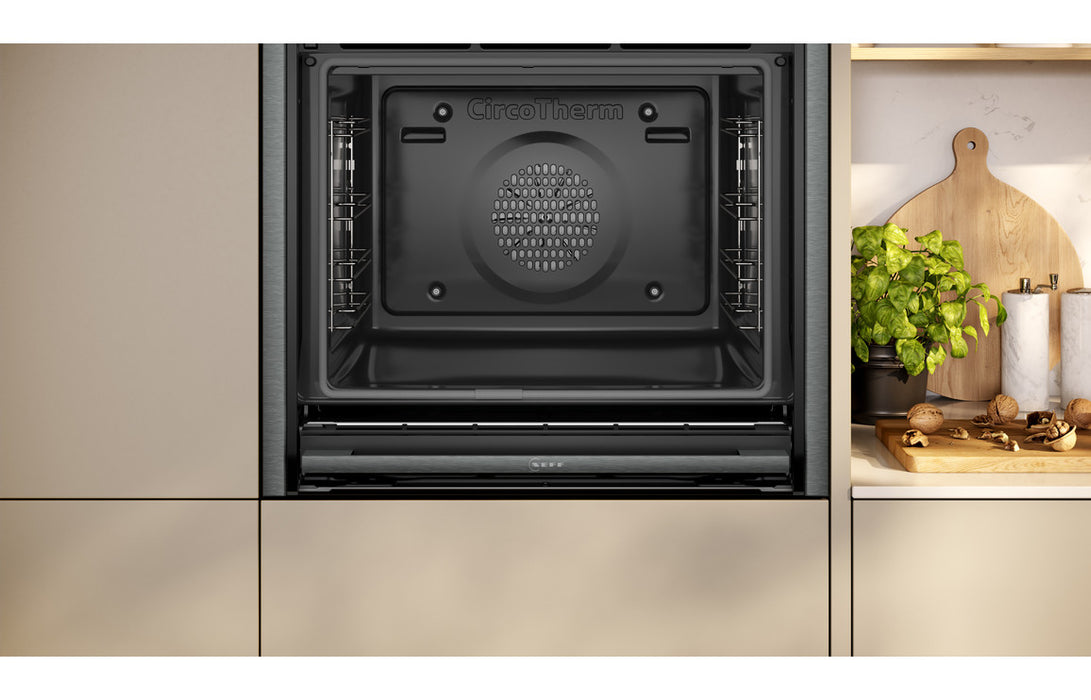Neff N90 B64CS71G0B Single Slide & Hide® Pyrolytic Oven - Black w/Graphite Trim