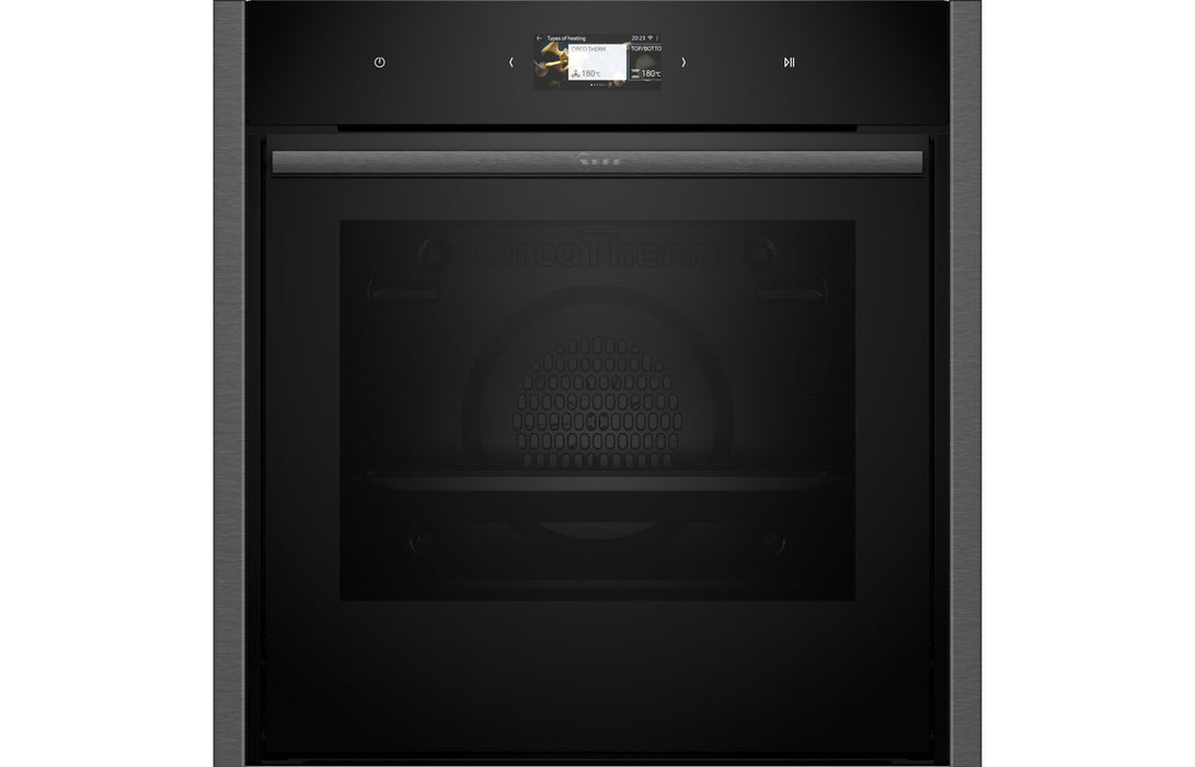 Neff N90 B64CS71G0B Single Slide & Hide® Pyrolytic Oven - Black w/Graphite Trim