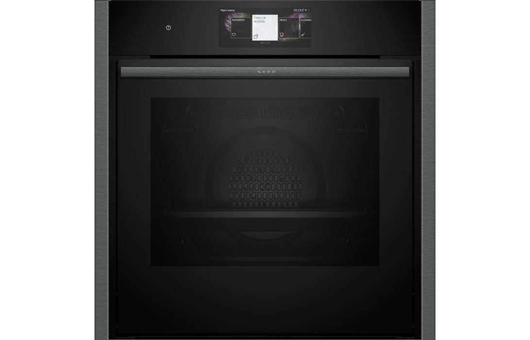Neff N90 B64CT73G0B Single Slide & Hide® Pyrolytic Oven - Black w/Graphite Trim