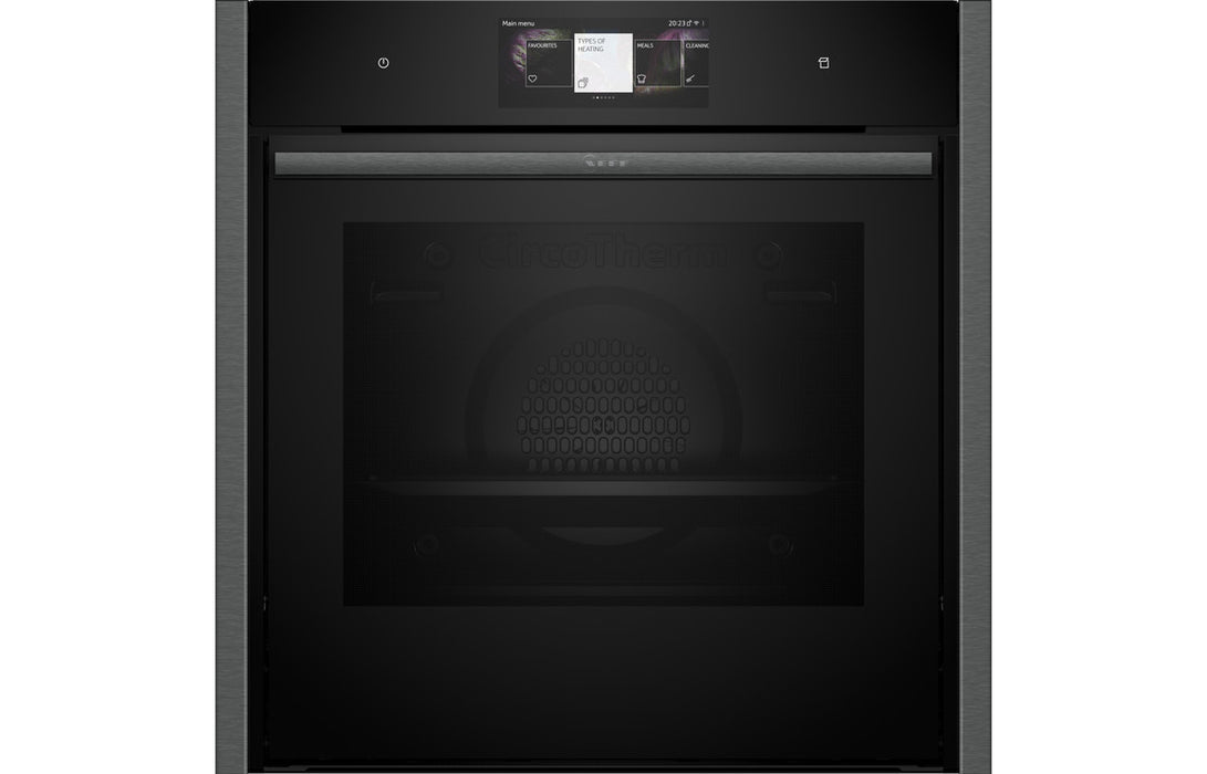 Neff N90 B64FT53G0B Single Slide & Hide® Electric Oven w/Steam - Black w/Graphite Trim