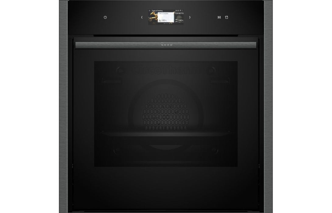 Neff N90 B64VS71G0B Single Slide & Hide® Pyrolytic Oven w/Steam - Black w/Graphite Trim