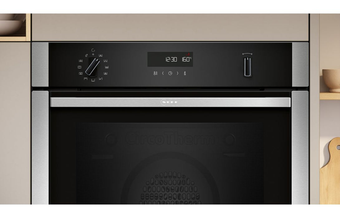 Neff N50 B6ACH7AN7B Single Slide&Hide® Pyrolytic Oven - St/Steel