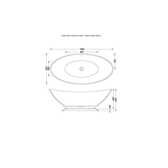 BC Designs Kurv Matt White Bath Plinth
