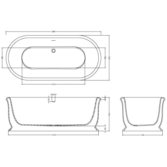 BC Designs Westmere 1800mm Oval Bath