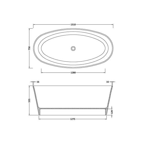 BC Designs Sorpressa 1510mm  Freestanding Bath