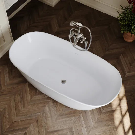 BC Designs Omnia 1615mm Matt White Freestanding Bath