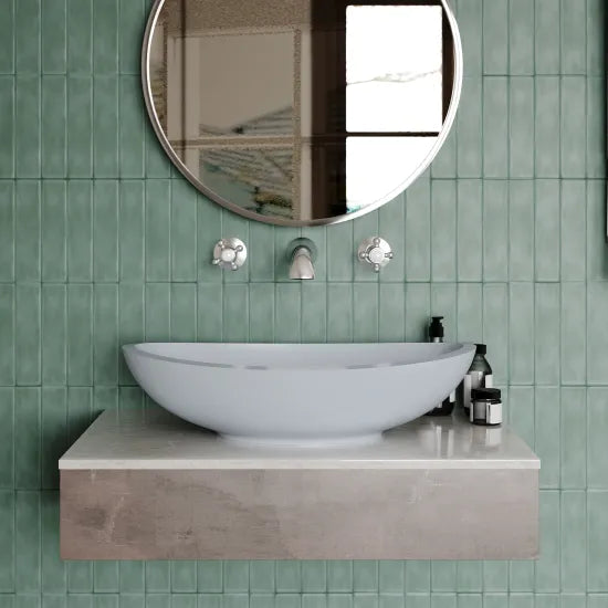 BC Designs Kurv 615mm  Oval Vessel Basin