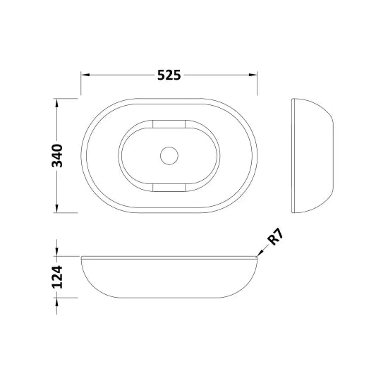 BC Designs Crea 575mm  Oval Vessel Basin