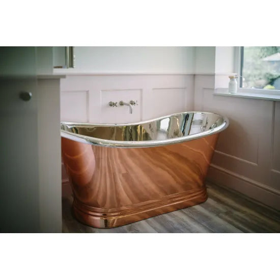 BC Designs 1700mm Copper Outer Nickel Inner Freestanding Boat Bath