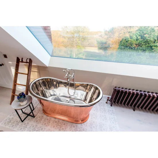 BC Designs 1500mm Copper Outer Nickel Inner Freestanding Boat Bath