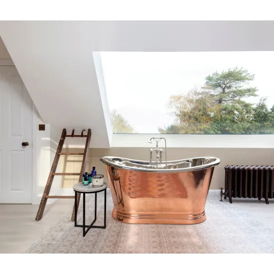 BC Designs 1500mm Copper Outer Nickel Inner Freestanding Boat Bath