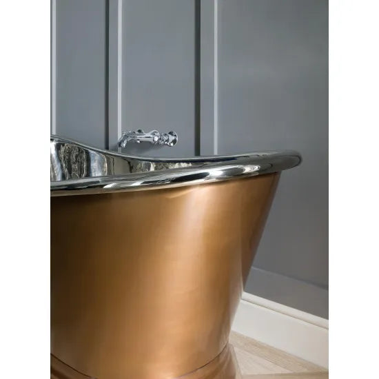 BC Designs 1700mm Antique Copper Nickel Freestanding Boat Bath