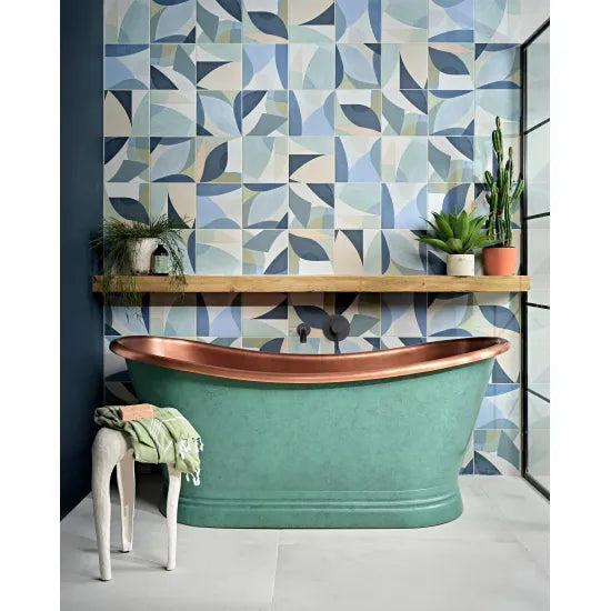 BC Designs 1500mm Verdigris Copper Freestanding Boat Bath
