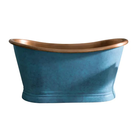 BC Designs 1500mm Patinata Copper Freestanding Boat Bath