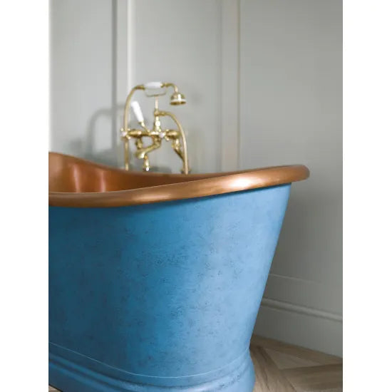 BC Designs 1500mm Patinata Copper Freestanding Boat Bath