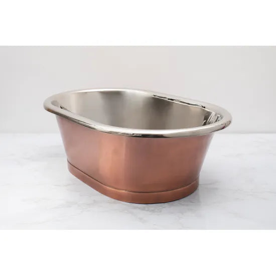 BC Designs 550mm Antique Copper Nickel Oval Vessel Basin