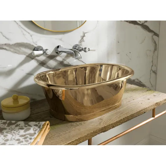 BC Designs 550mm Brass Oval Vessel Basin