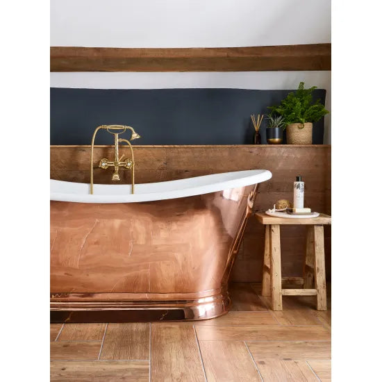 BC Designs 1800mm Copper Outer/Acrylic Inner Roll Top Freestanding Boat Bath