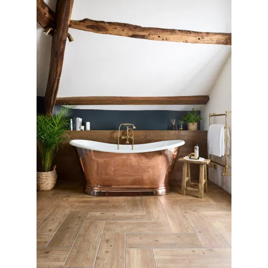 BC Designs 1800mm Copper Outer/Acrylic Inner Roll Top Freestanding Boat Bath
