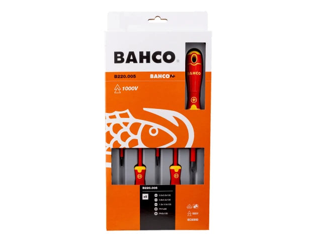 B220.005 BAHCOFIT Insulated Screwdriver Set, 5 Piece