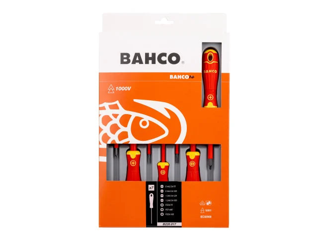 B220.017 BAHCOFIT Insulated Screwdriver Set, 7 Piece