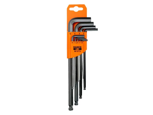 BE-9770 Metric Long Ball End Hex L-Key Set, 9 Piece