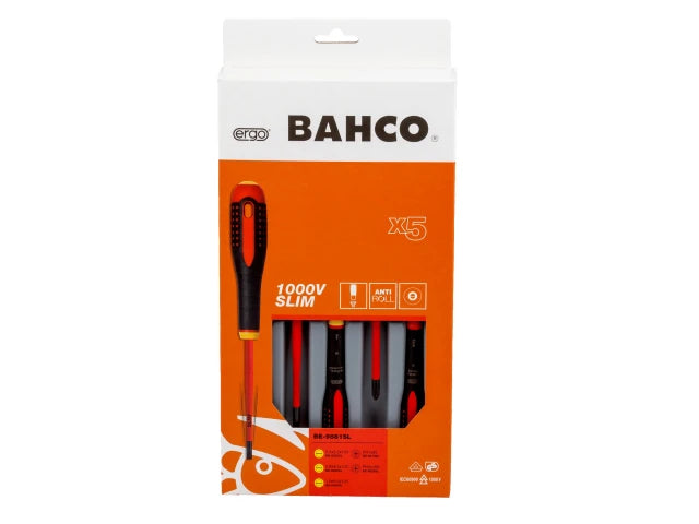 BE-9881SL ERGO™ Slim VDE Insulated Screwdriver Set, 5 Piece