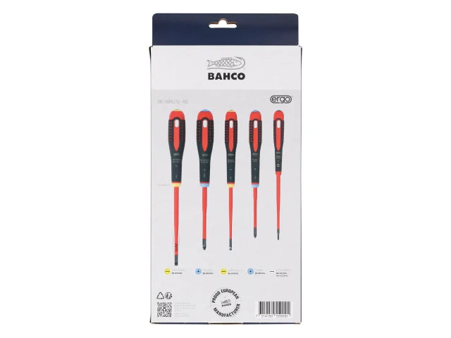 XMAS BE-9882SL ERGO™ Slim VDE Insulated Screwdriver Set, 5 Piece