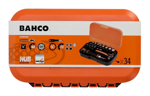 S34MC8H 1/4in Drive Socket & Bit Set, 34 Piece