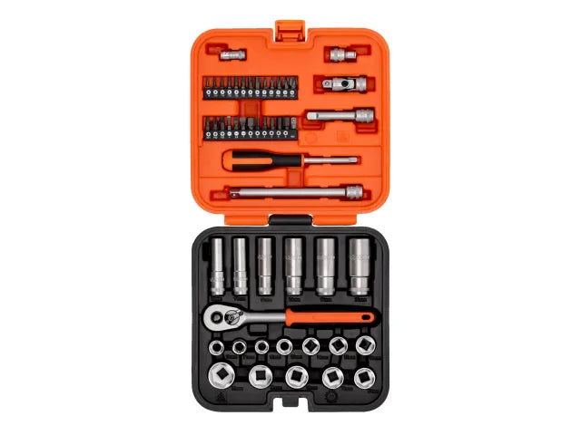 S51MC3H 3/8in Drive Standard and Deep Socket & 1/4in Bit Set, 51 Piece